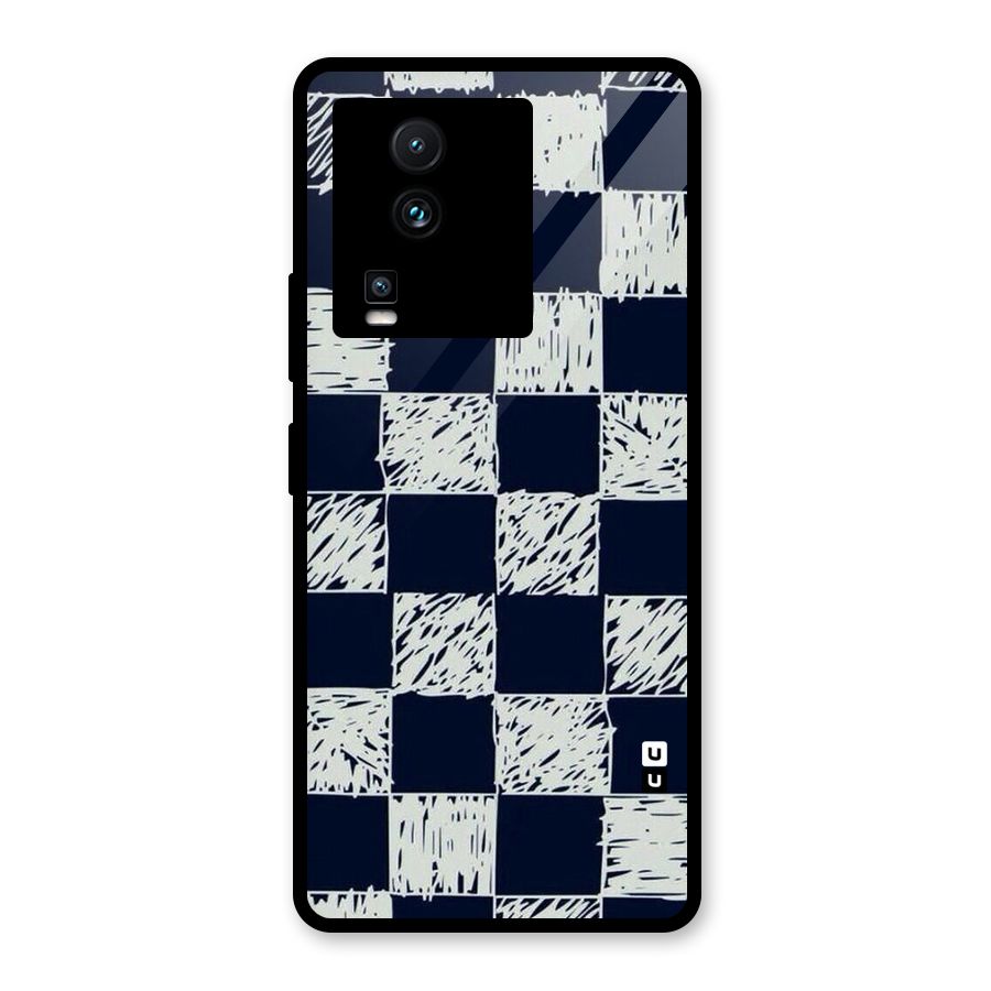 Sketchy Check Design Glass Back Case for Vivo iQOO Neo 7
