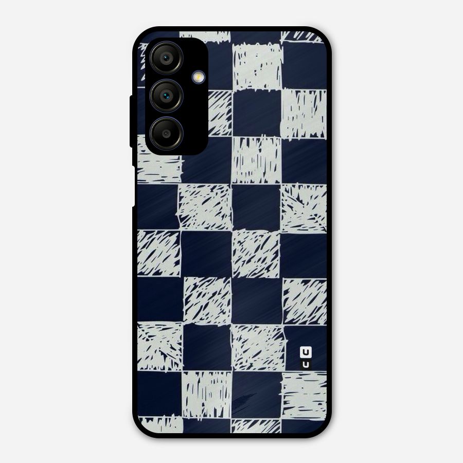 Sketchy Check Design Metal Back Case for Galaxy A15 5G