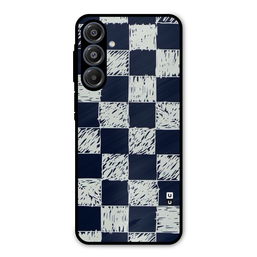 Sketchy Check Design Metal Back Case for Galaxy A16 5G