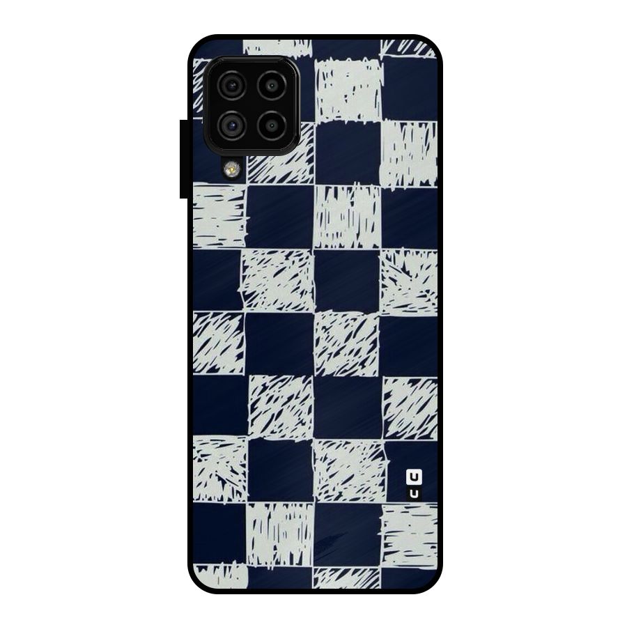Sketchy Check Design Metal Back Case for Galaxy A22 4G