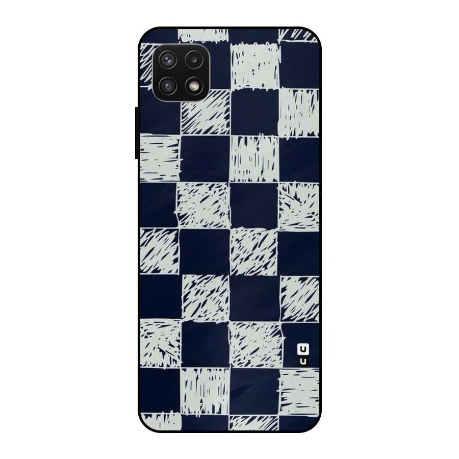 Sketchy Check Design Metal Back Case for Galaxy A22 5G