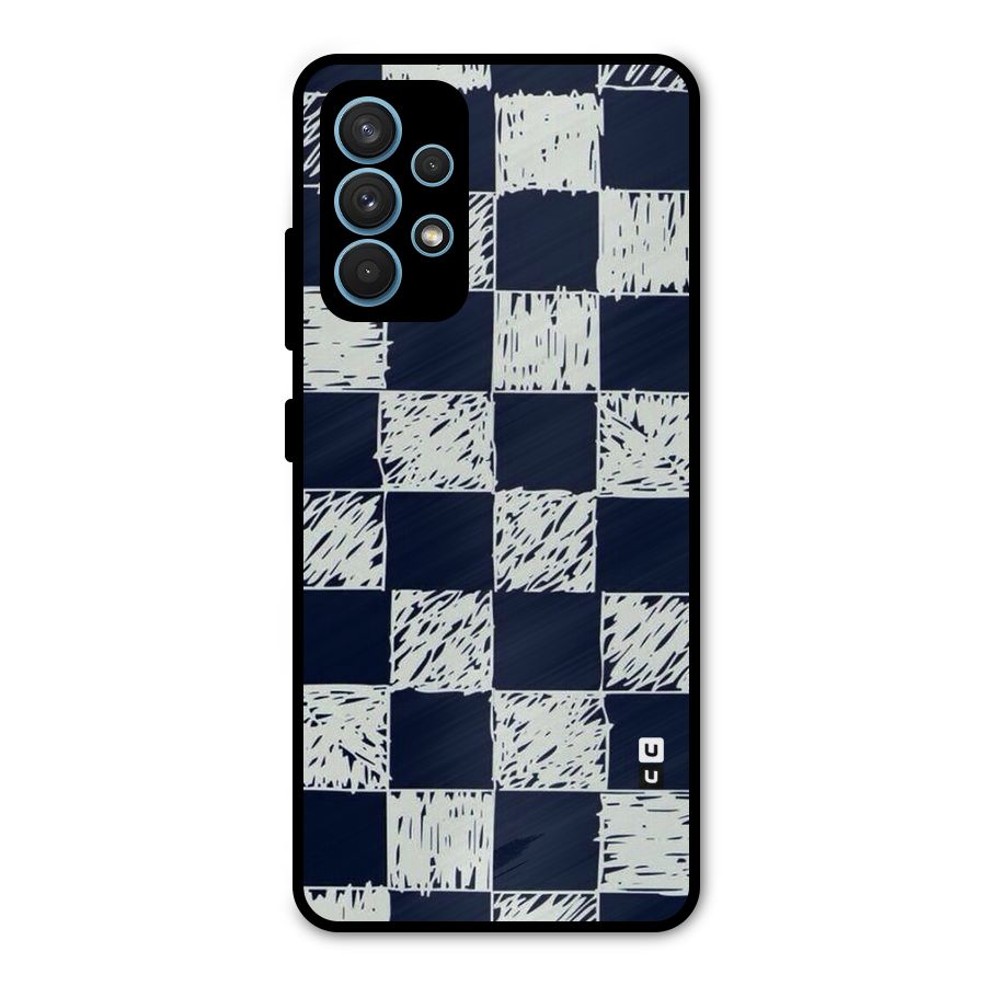 Sketchy Check Design Metal Back Case for Galaxy A32