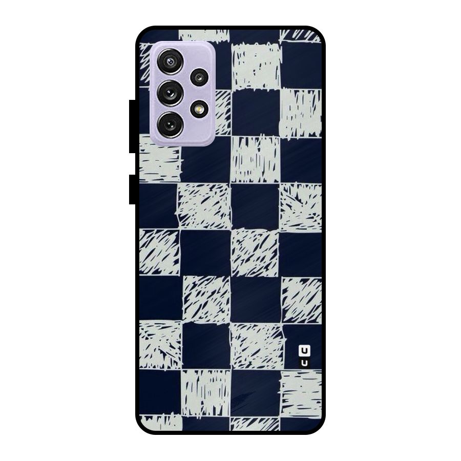 Sketchy Check Design Metal Back Case for Galaxy A72