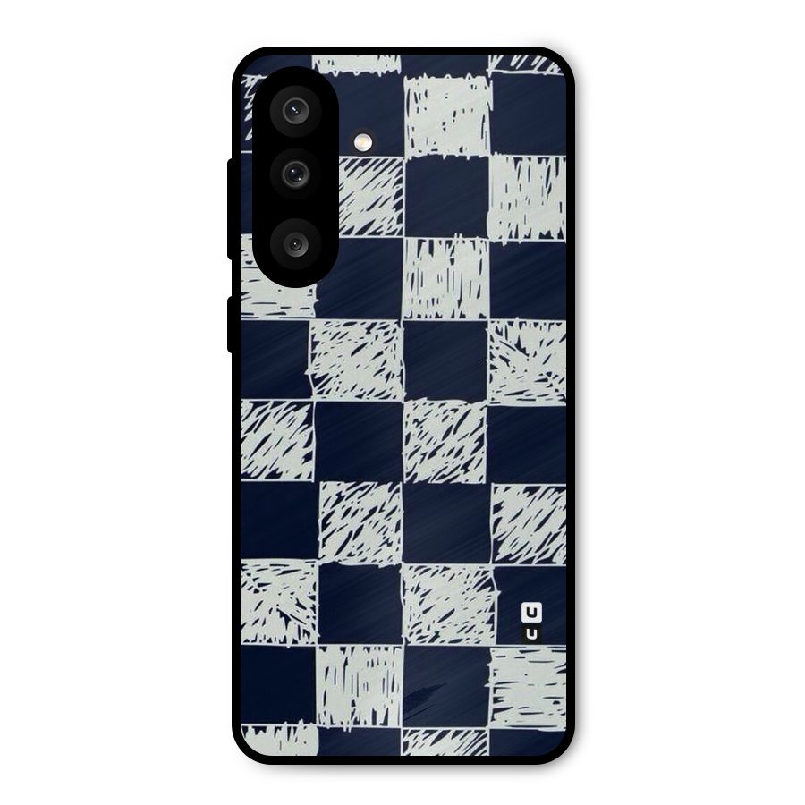 Sketchy Check Design Metal Back Case for Galaxy F56