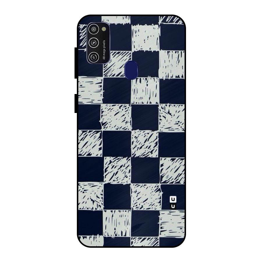 Sketchy Check Design Metal Back Case for Galaxy M21