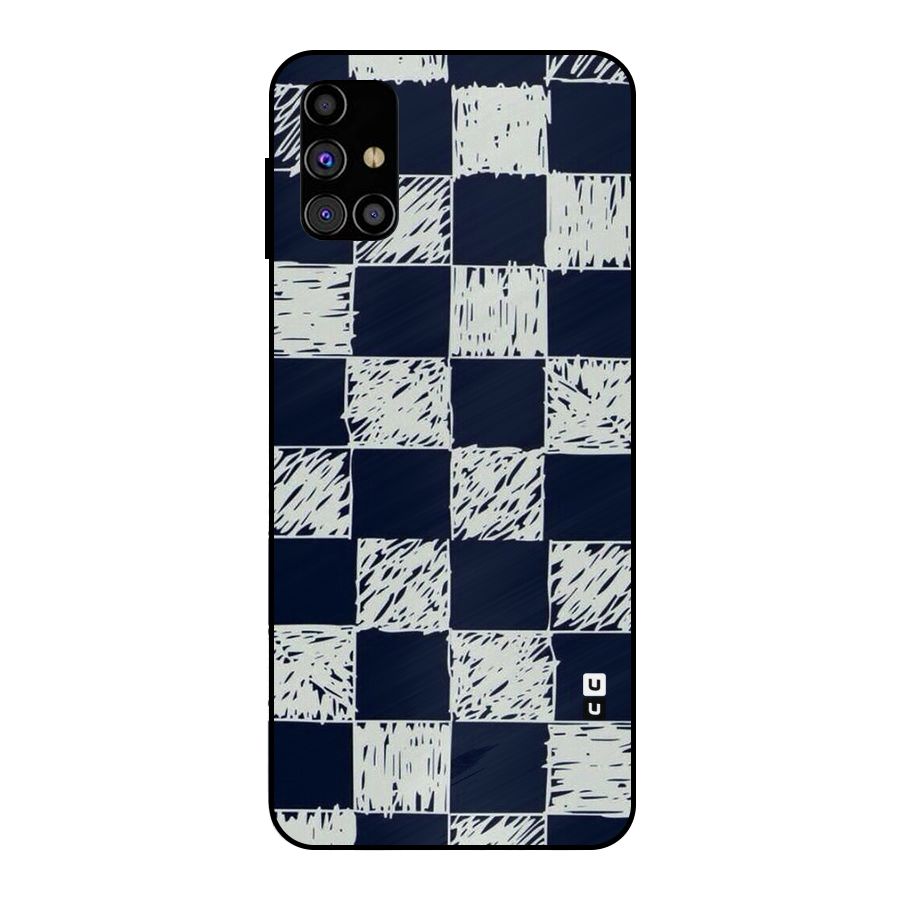 Sketchy Check Design Metal Back Case for Galaxy M31s