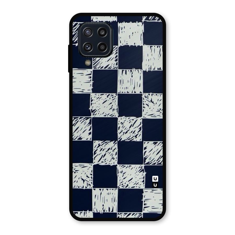 Sketchy Check Design Metal Back Case for Galaxy M32