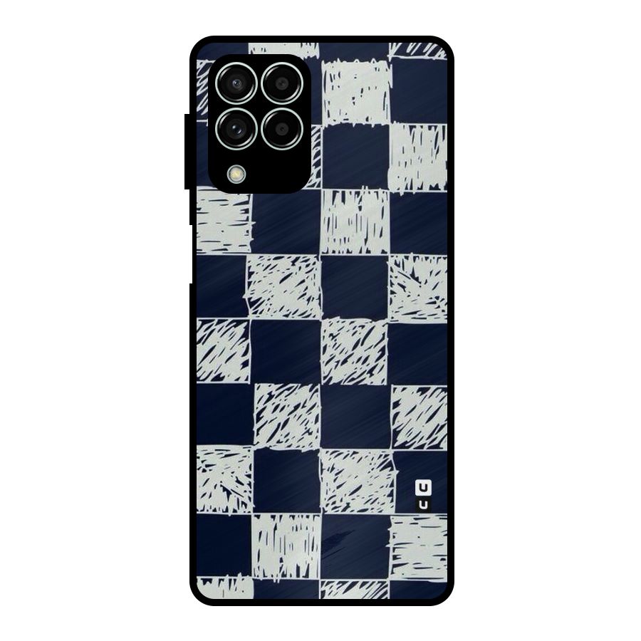 Sketchy Check Design Metal Back Case for Galaxy M33