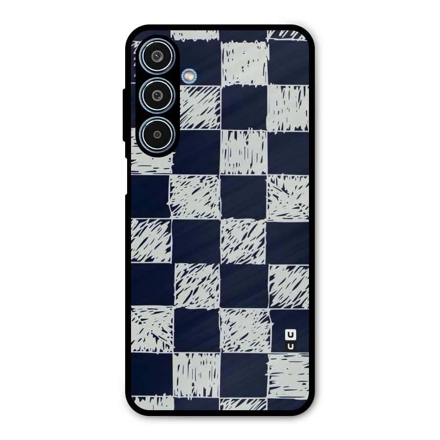 Sketchy Check Design Metal Back Case for Galaxy M35