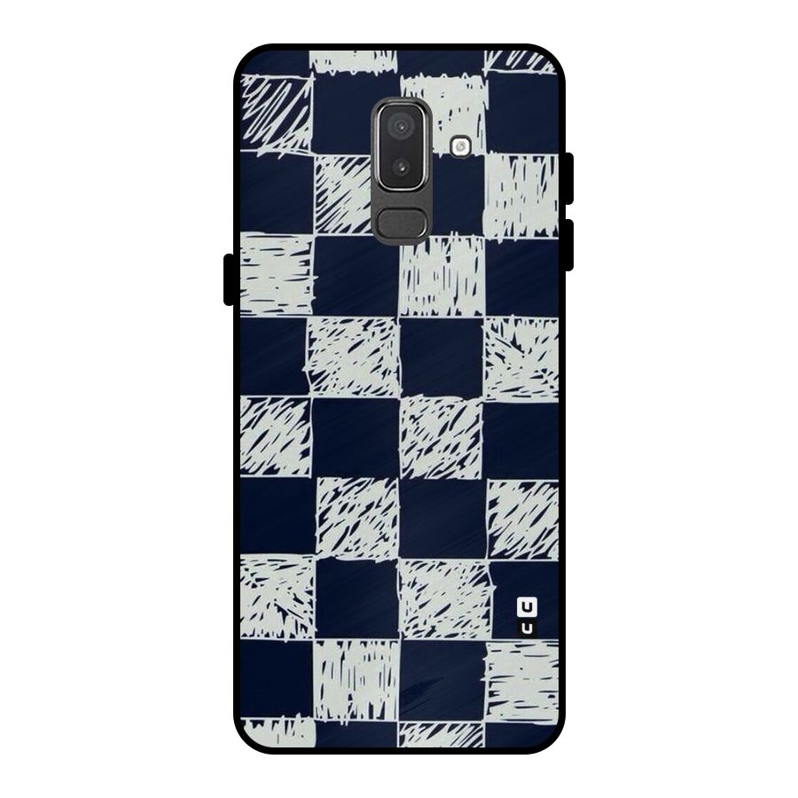 Sketchy Check Design Metal Back Case for Galaxy On8 (2018)