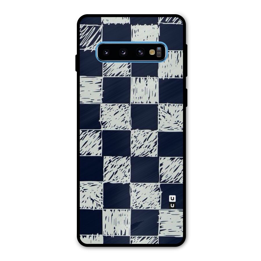 Sketchy Check Design Metal Back Case for Galaxy S10
