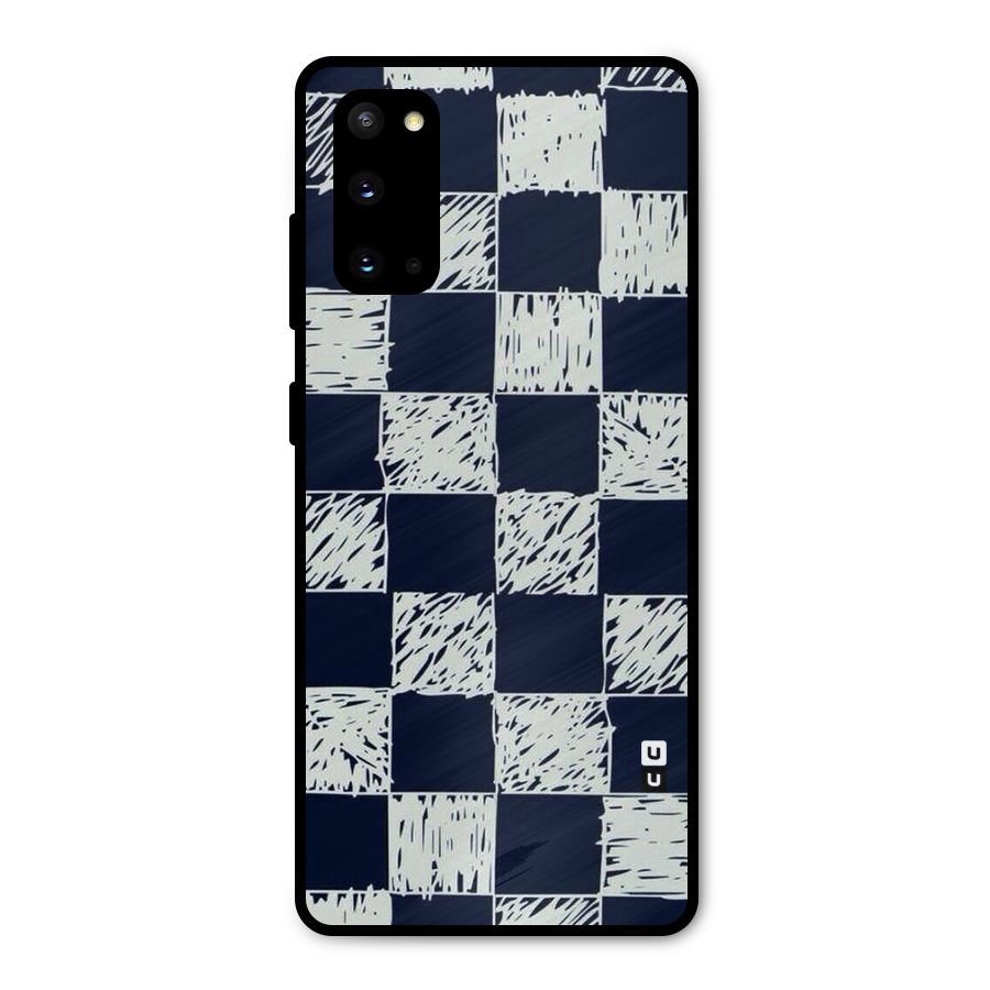 Sketchy Check Design Metal Back Case for Galaxy S20