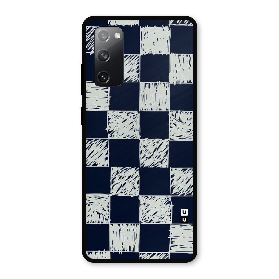 Sketchy Check Design Metal Back Case for Galaxy S20 FE 5G