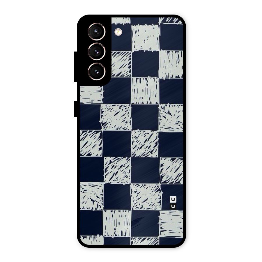 Sketchy Check Design Metal Back Case for Galaxy S21 5G