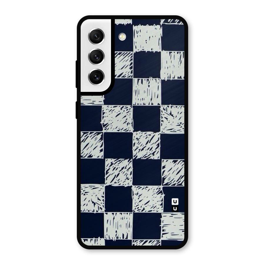 Sketchy Check Design Metal Back Case for Galaxy S21 FE 5G