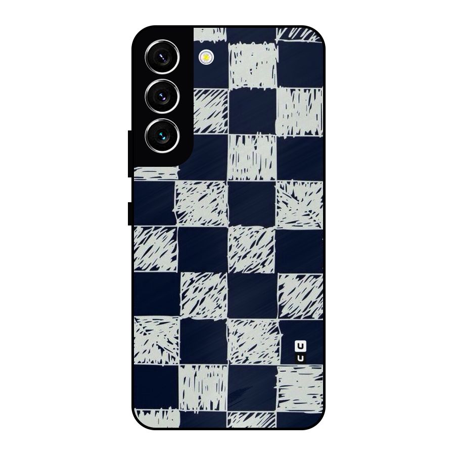 Sketchy Check Design Metal Back Case for Galaxy S22 5G