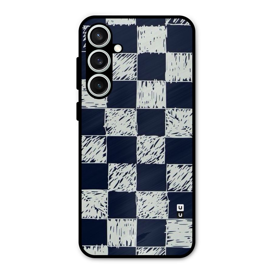 Sketchy Check Design Metal Back Case for Galaxy S23 FE