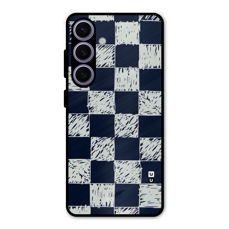 Sketchy Check Design Metal Back Case for Galaxy S24