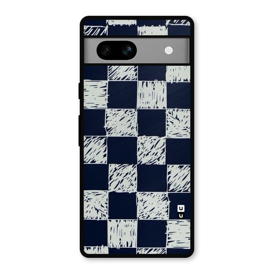 Sketchy Check Design Metal Back Case for Google Pixel 7a