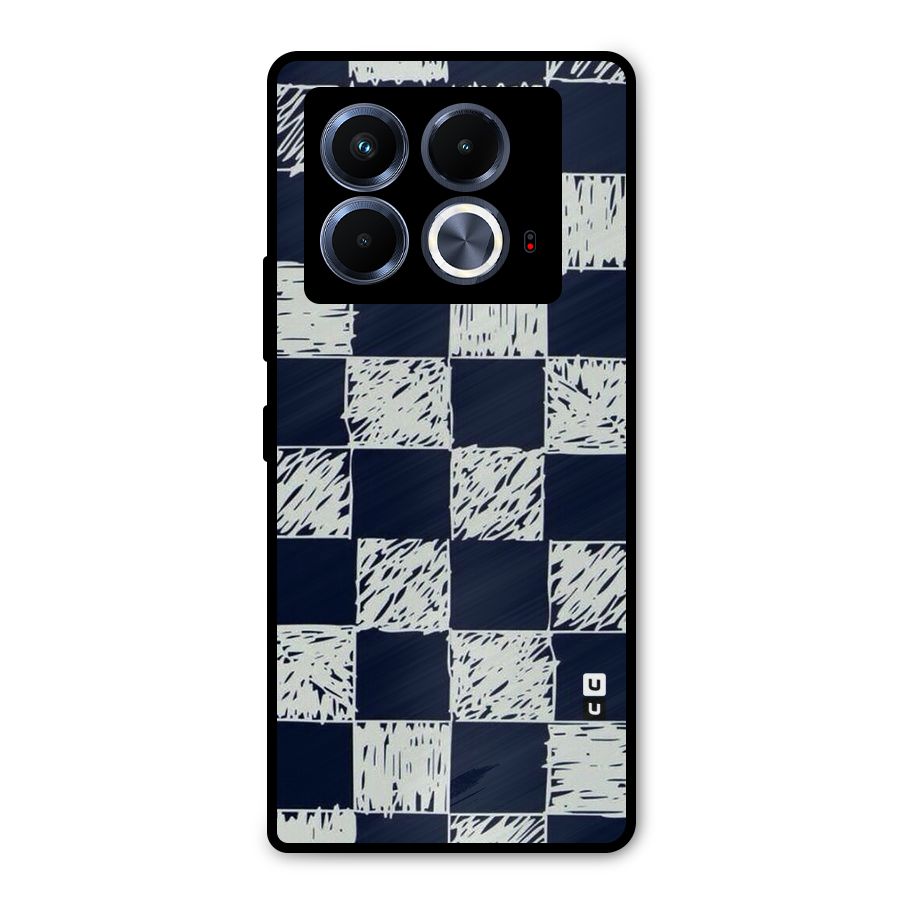 Sketchy Check Design Metal Back Case for Infinix Note 40 5G