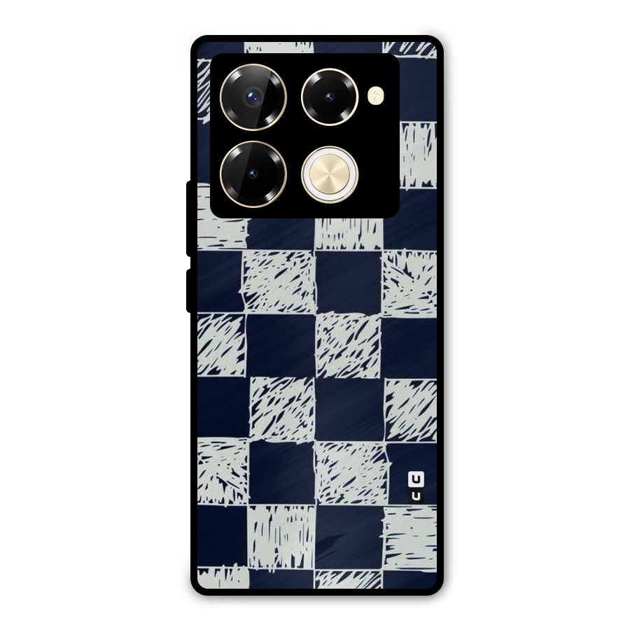 Sketchy Check Design Metal Back Case for Infinix Note 40 Pro Plus