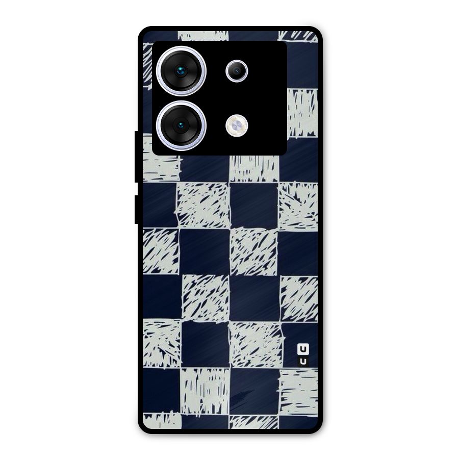 Sketchy Check Design Metal Back Case for Infinix Zero 30 5G