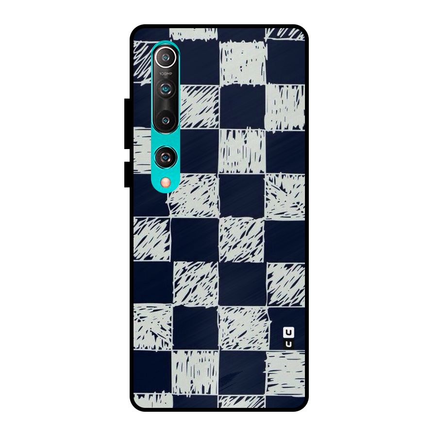 Sketchy Check Design Metal Back Case for Mi 10