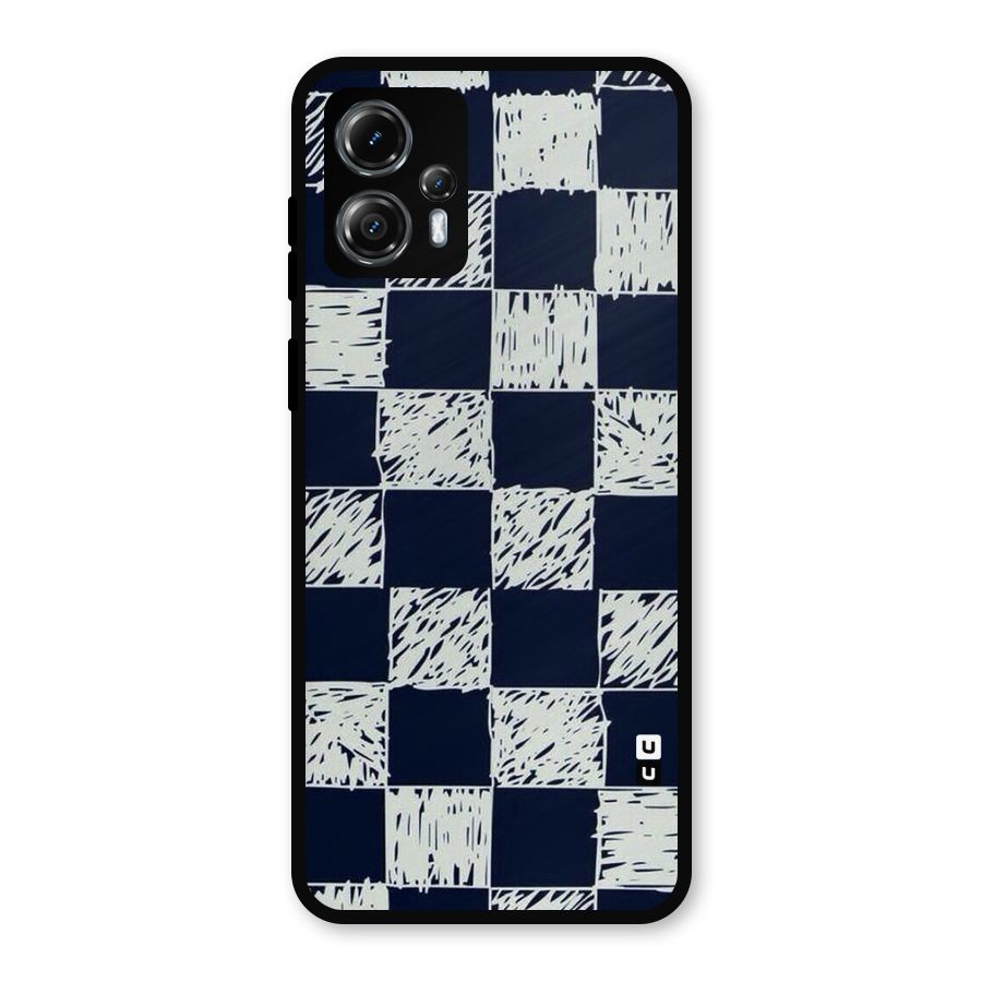 Sketchy Check Design Metal Back Case for Moto G13