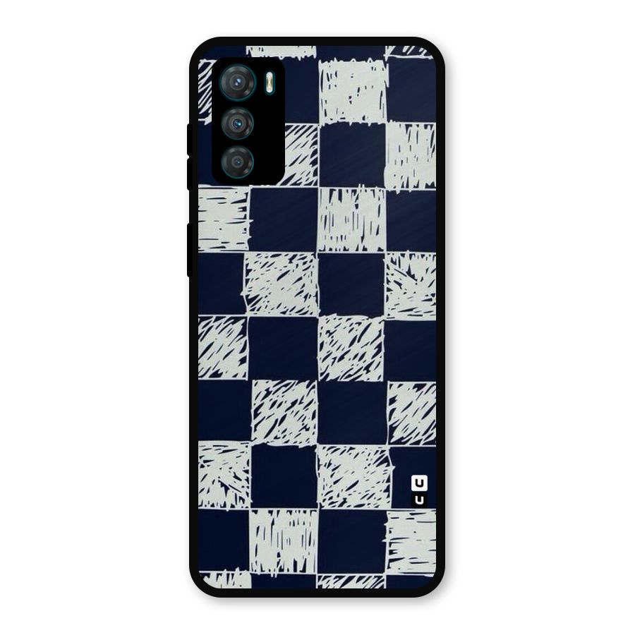 Sketchy Check Design Metal Back Case for Moto G42