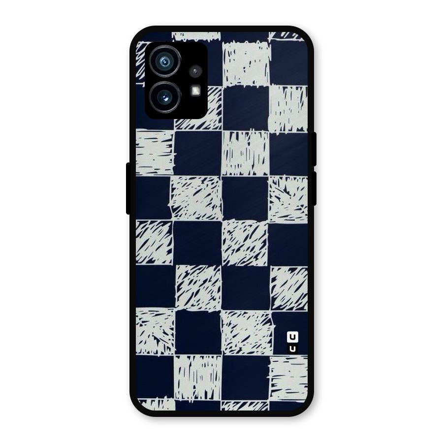 Sketchy Check Design Metal Back Case for Nothing Phone 1