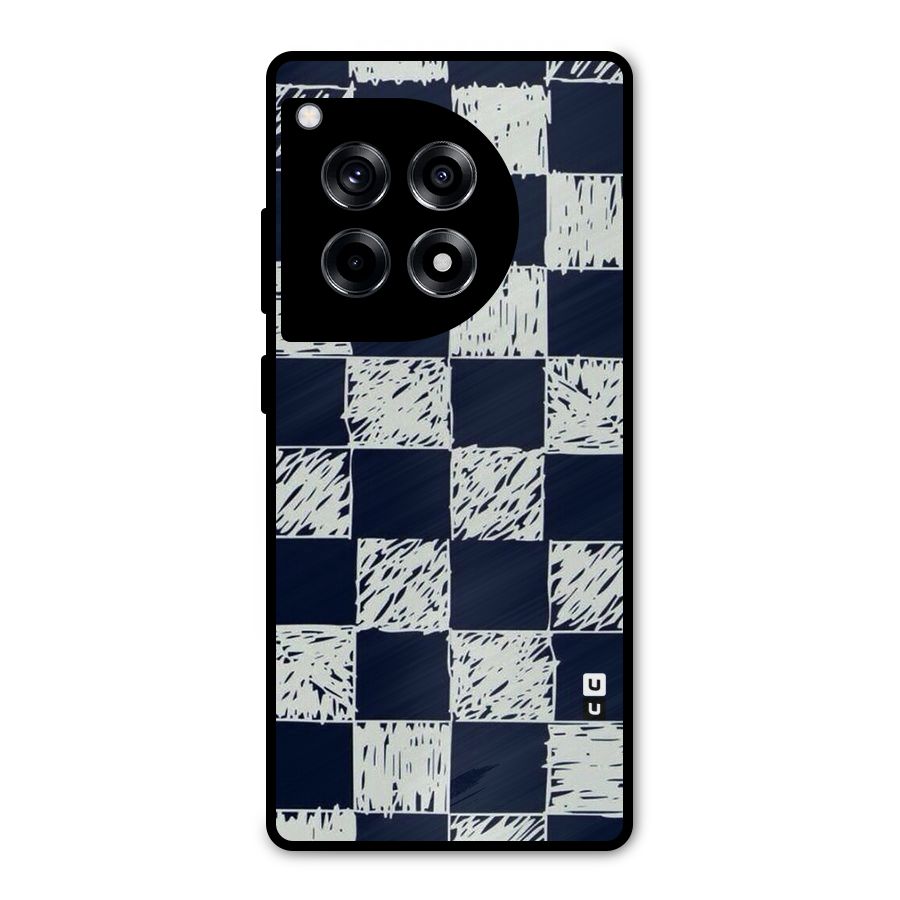 Sketchy Check Design Metal Back Case for OnePlus 12R