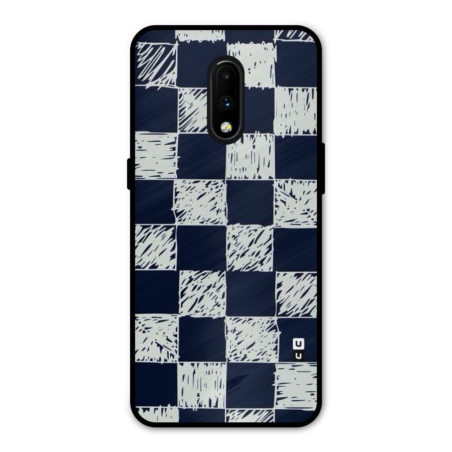 Sketchy Check Design Metal Back Case for OnePlus 7