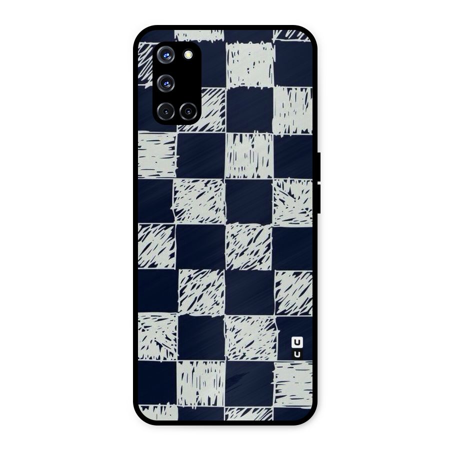 Sketchy Check Design Metal Back Case for Oppo A52