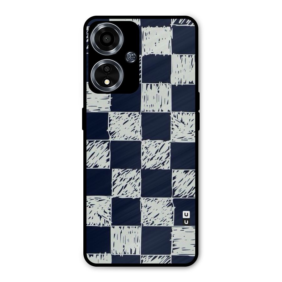 Sketchy Check Design Metal Back Case for Oppo A59