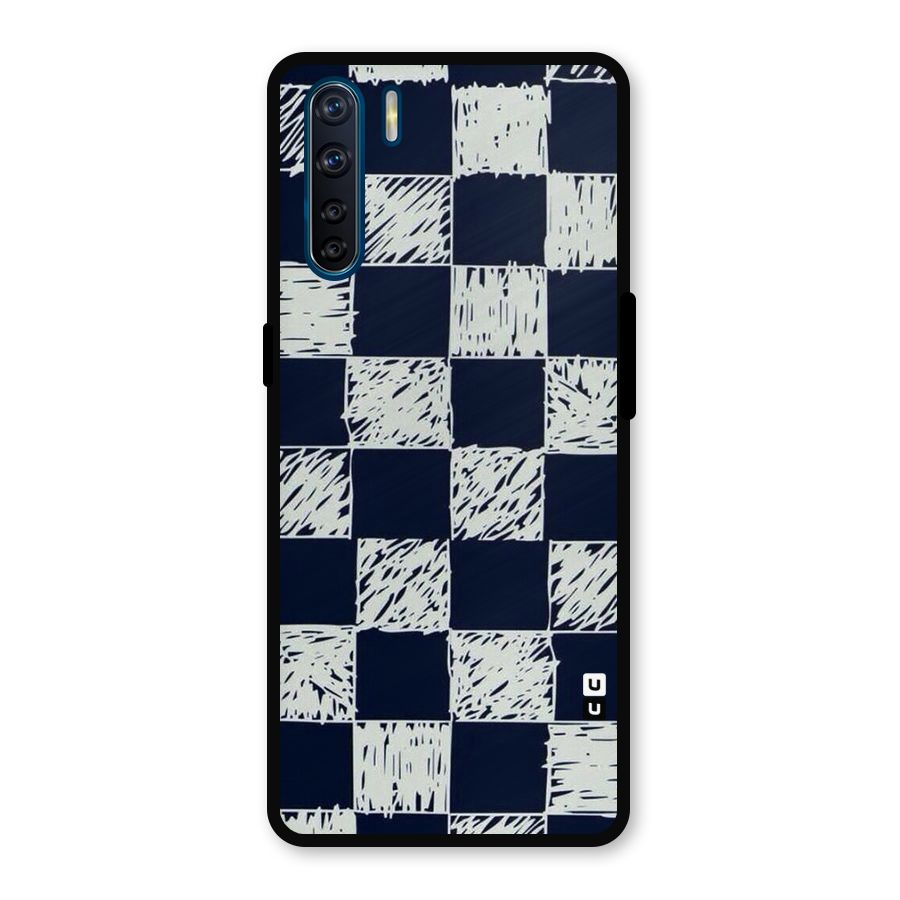 Sketchy Check Design Metal Back Case for Oppo F15