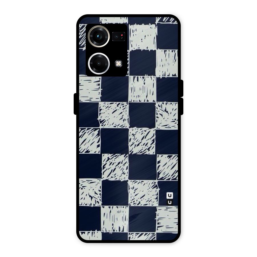 Sketchy Check Design Metal Back Case for Oppo F21 Pro 4G