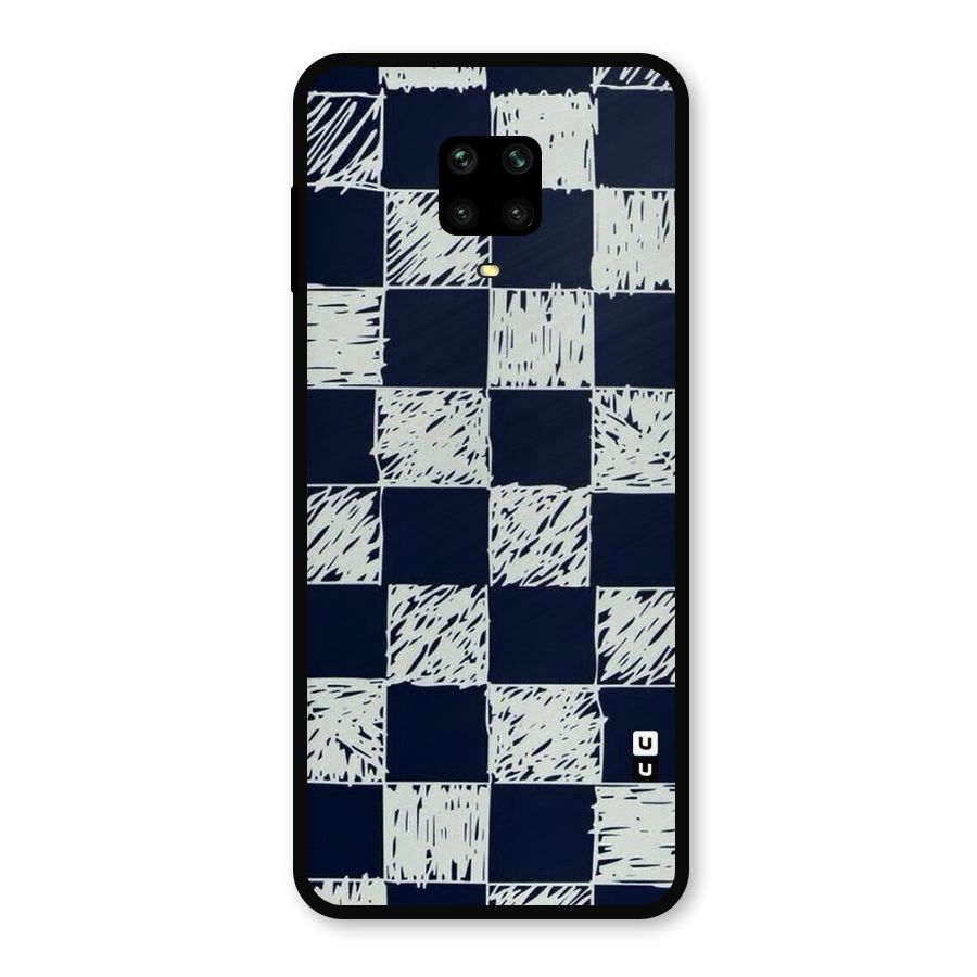Sketchy Check Design Metal Back Case for Poco M2 Pro