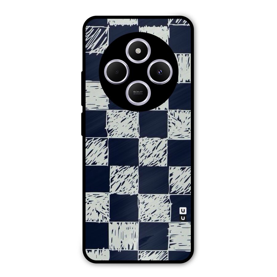 Sketchy Check Design Metal Back Case for Poco M7