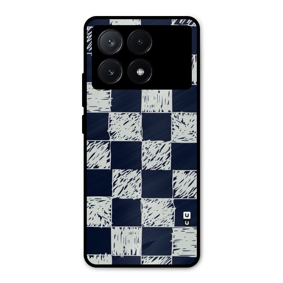 Sketchy Check Design Metal Back Case for Poco X6 Pro
