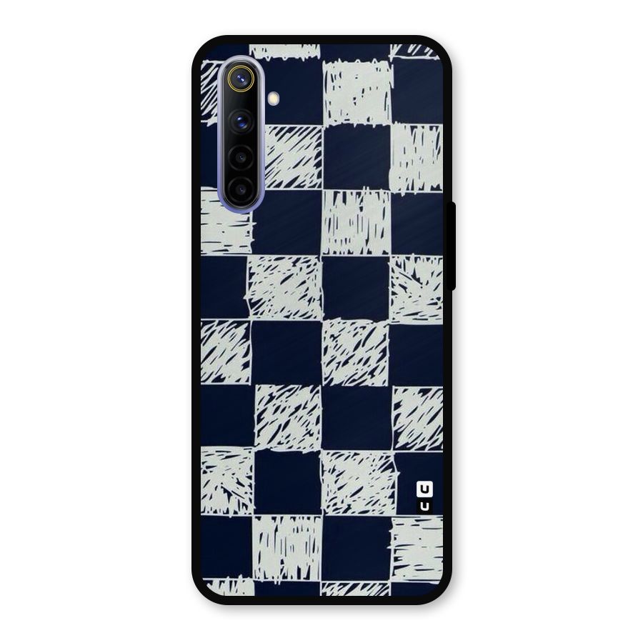 Sketchy Check Design Metal Back Case for Realme 6