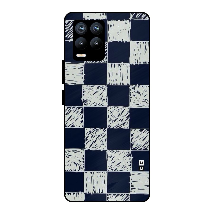 Sketchy Check Design Metal Back Case for Realme 8 Pro