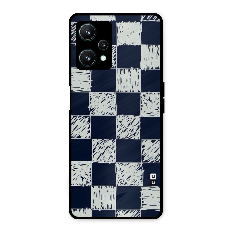 Sketchy Check Design Metal Back Case for Realme 9 Pro 5G