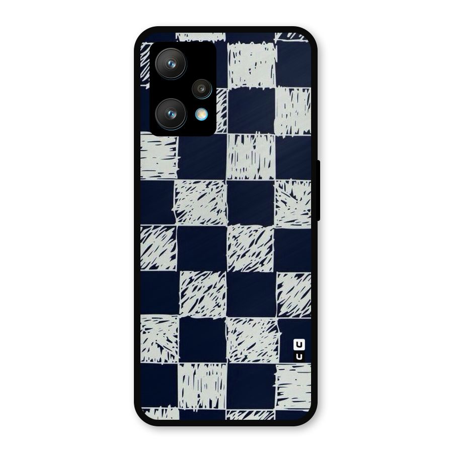 Sketchy Check Design Metal Back Case for Realme 9 Pro Plus 5G
