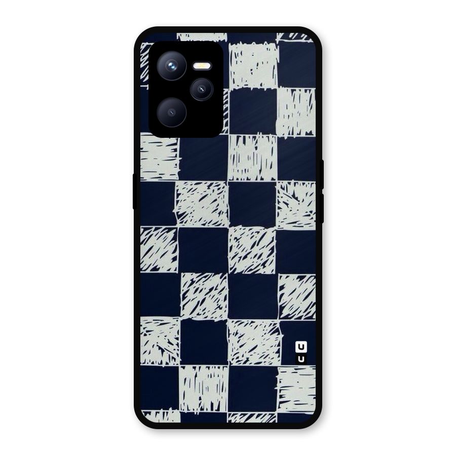 Sketchy Check Design Metal Back Case for Realme C35