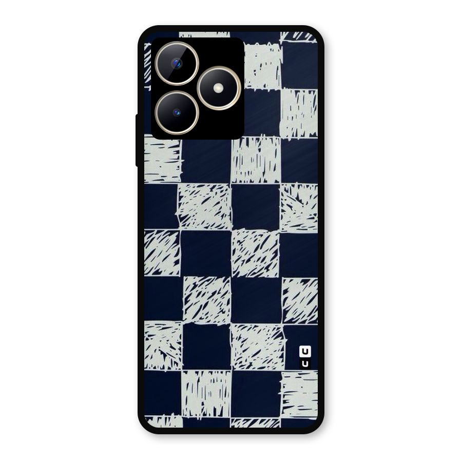 Sketchy Check Design Metal Back Case for Realme C53