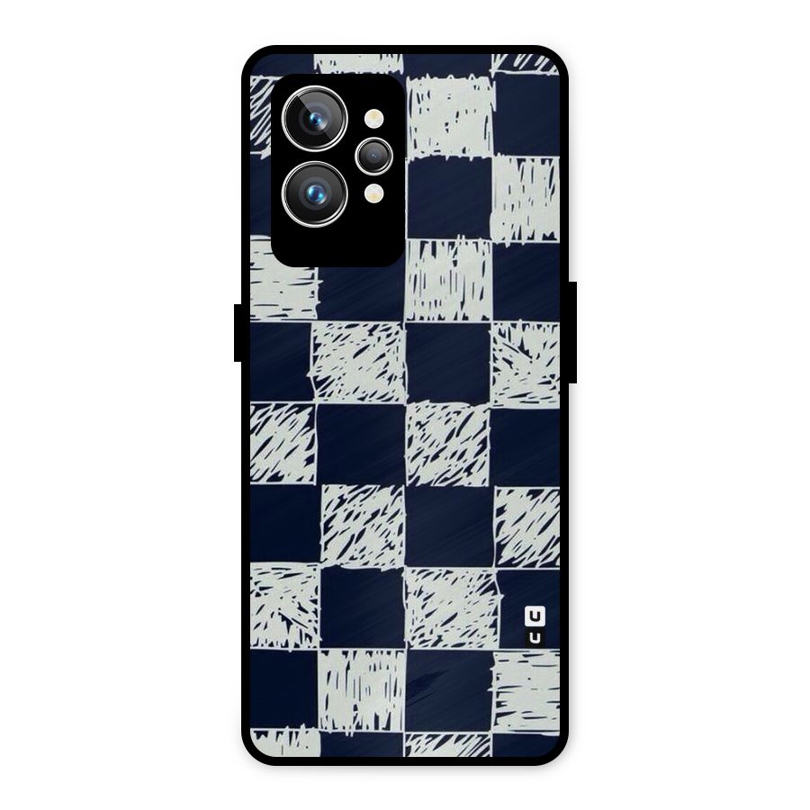 Sketchy Check Design Metal Back Case for Realme GT2 Pro