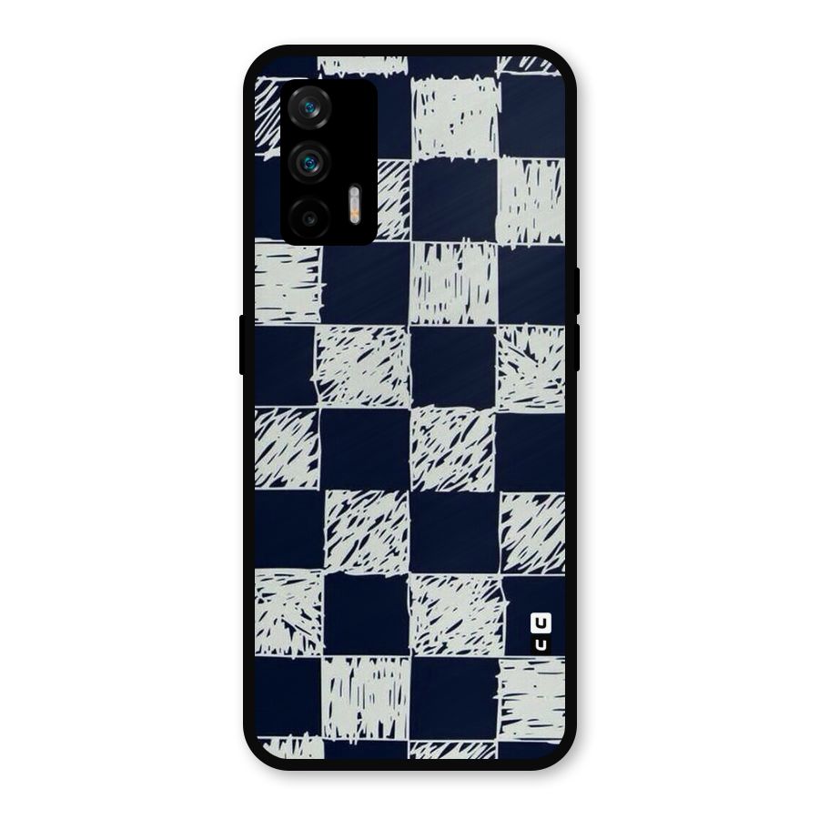Sketchy Check Design Metal Back Case for Realme GT 5G