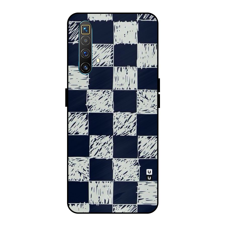 Sketchy Check Design Metal Back Case for Realme X3 SuperZoom