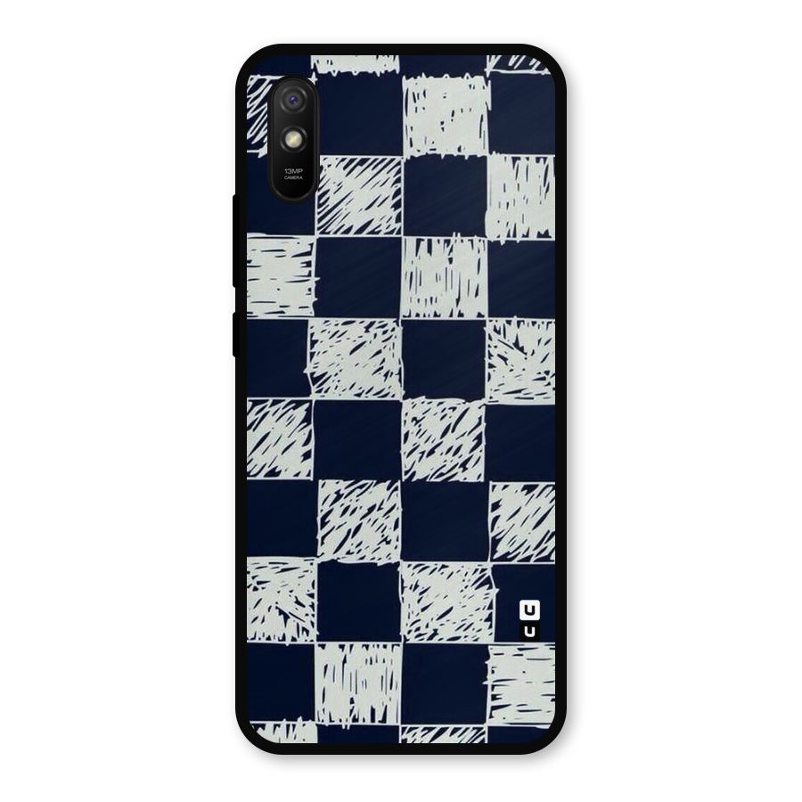 Sketchy Check Design Metal Back Case for Redmi 9i