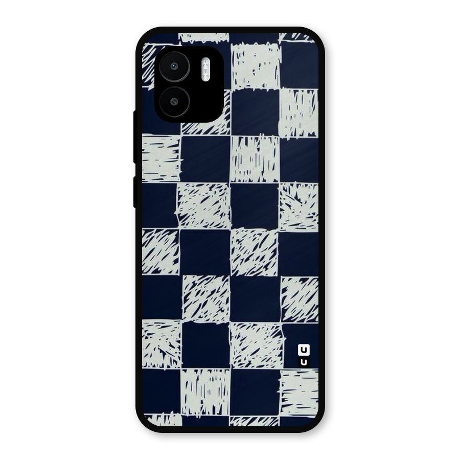 Sketchy Check Design Metal Back Case for Redmi A2